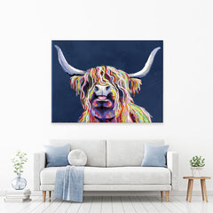 Cheeky Coo In Navy Blue Canvas Print
