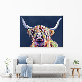 Cheeky Coo In Navy Blue Canvas Print