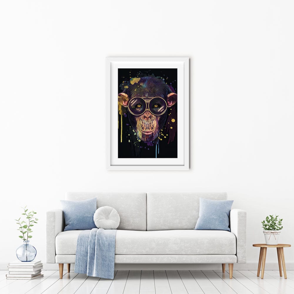Chimp Paint Splash Framed Art Print wall art product StudioLondon / Shutterstock