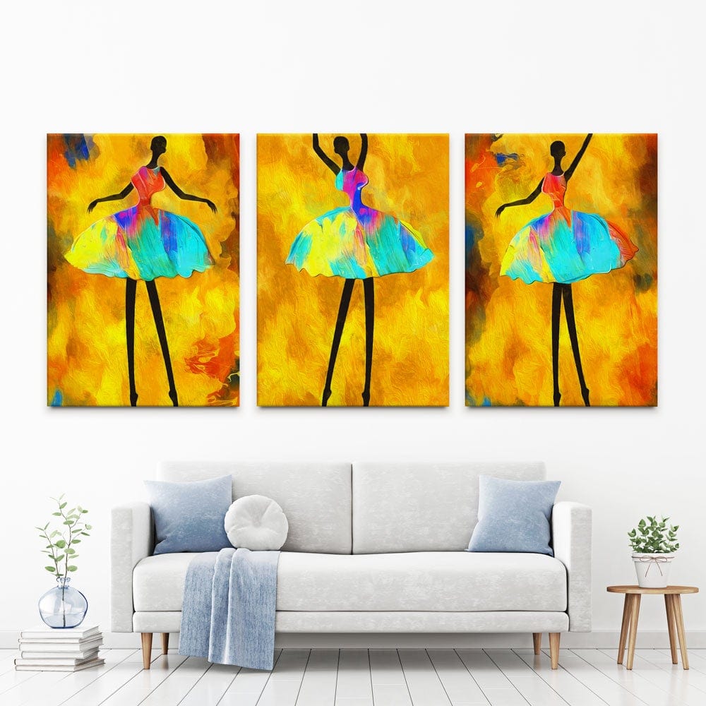 Colourful Dancers Trio Canvas Print wall art product Mohammadreza Zeidabadi / Shutterstock