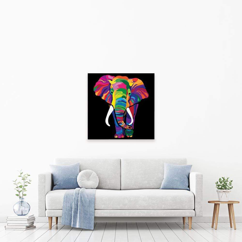 Colourful Elephant Canvas Print wall art product Denel / Shutterstock