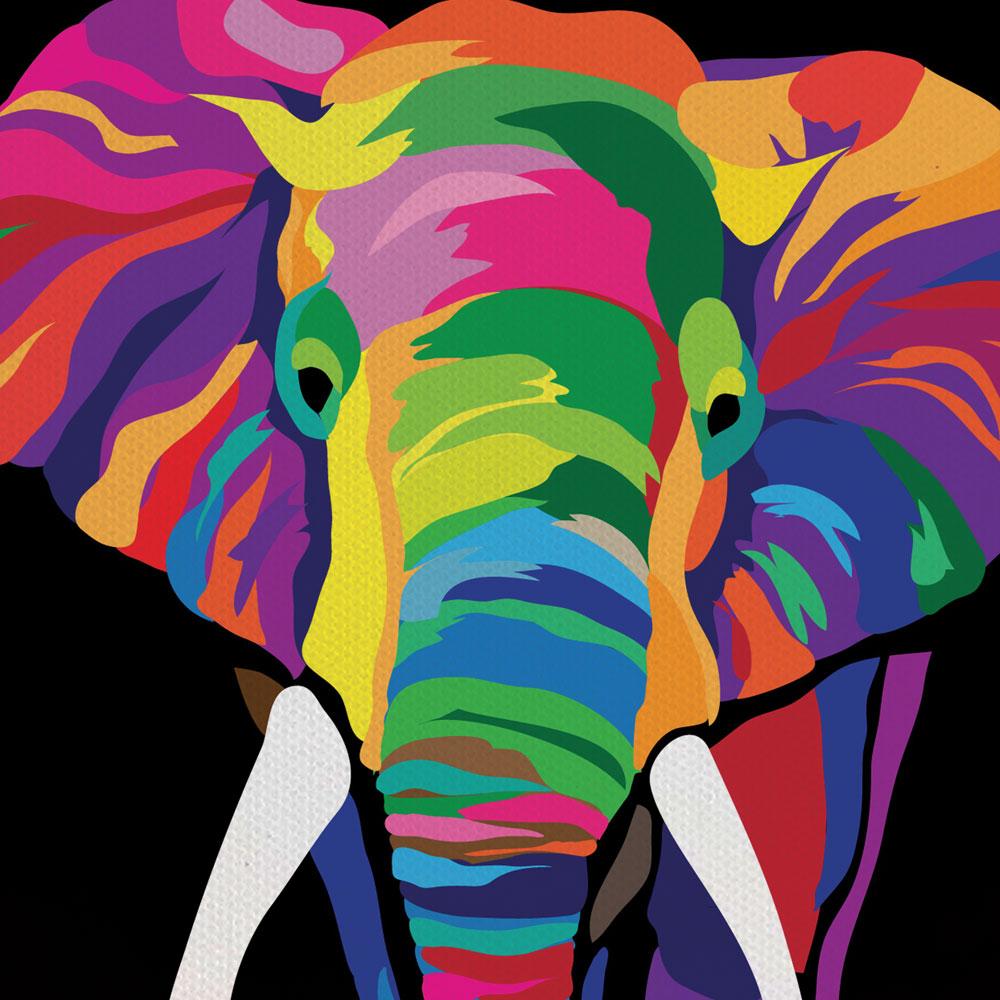 Colourful Elephant Canvas Print wall art product Denel / Shutterstock