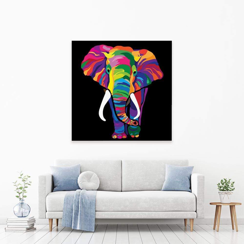 Colourful Elephant Canvas Print wall art product Denel / Shutterstock