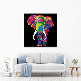Colourful Elephant Canvas Print wall art product Denel / Shutterstock