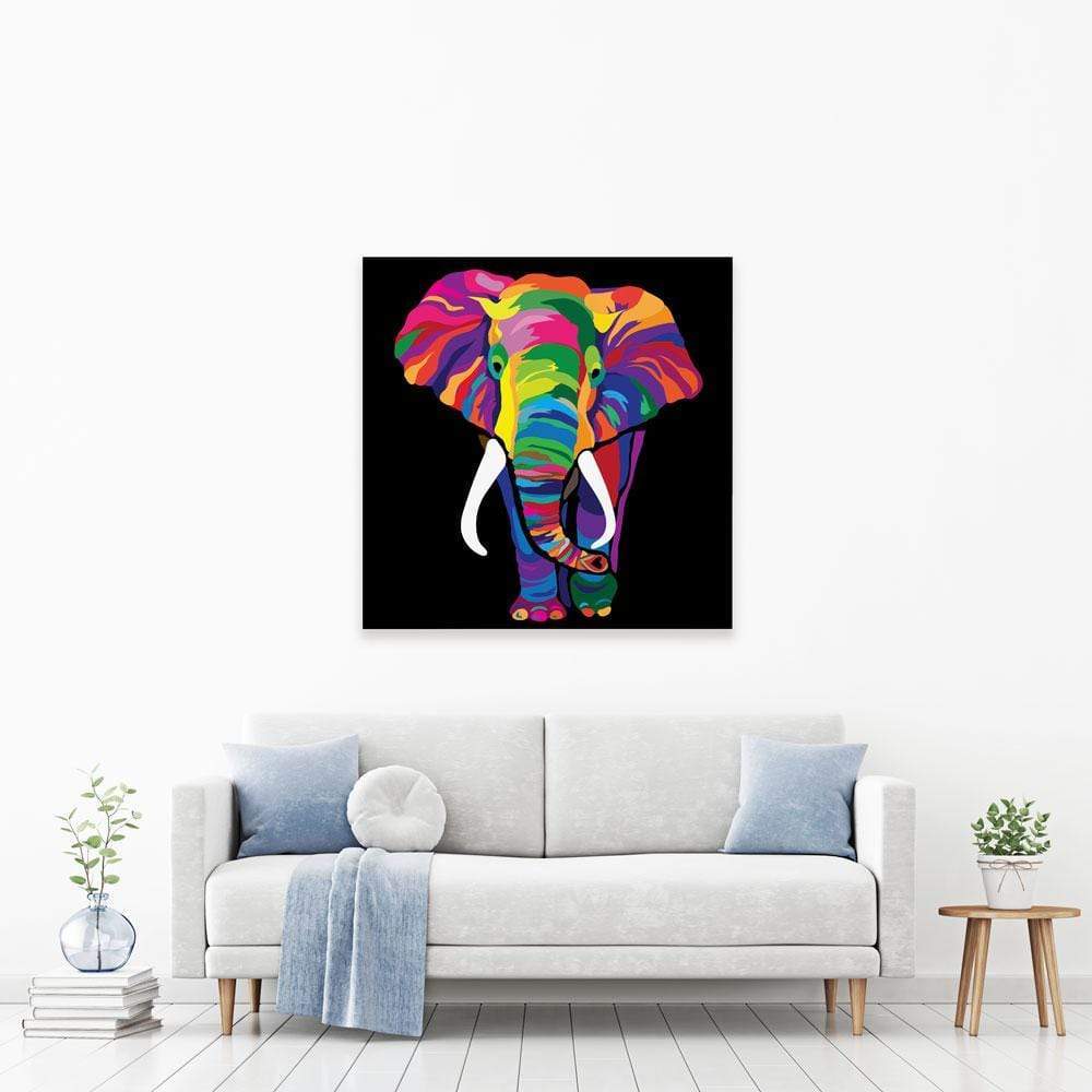 Colourful Elephant Canvas Print wall art product Denel / Shutterstock