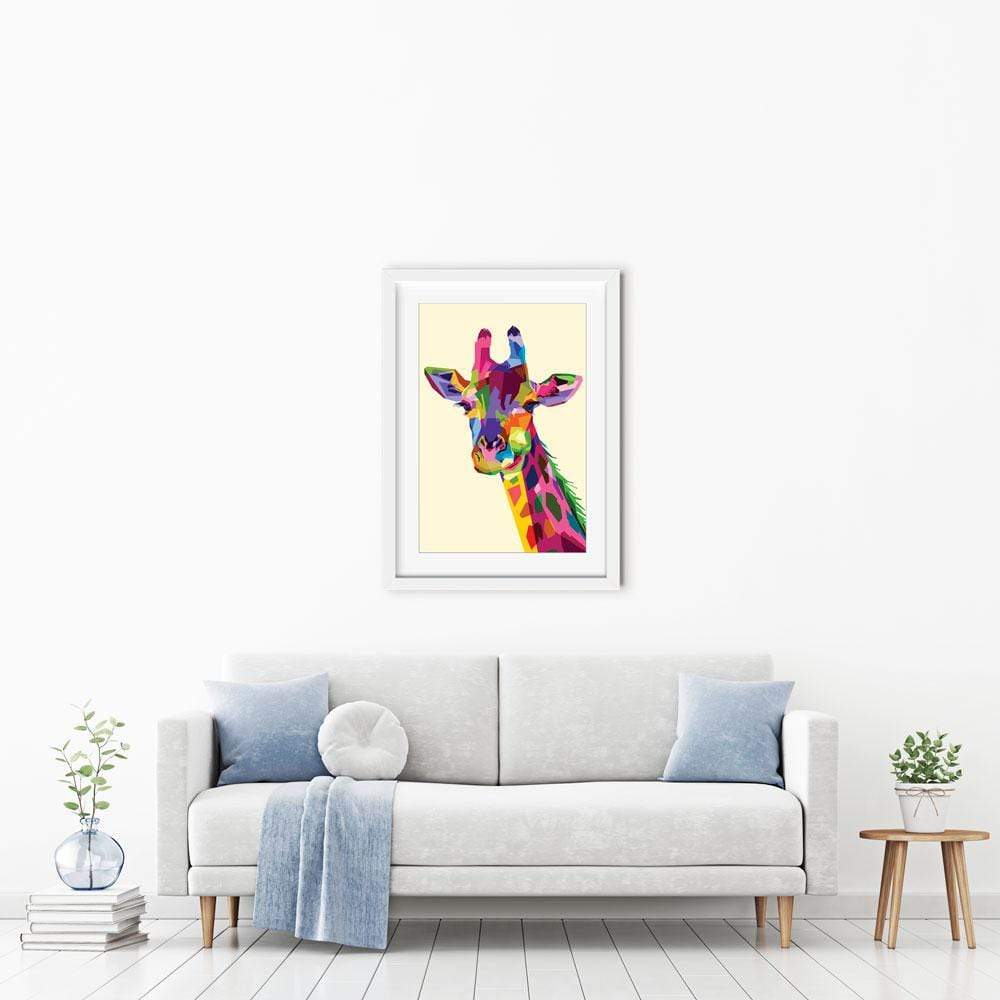 Colourful Giraffe Framed Art Print wall art product Sultan Receh / Shutterstock