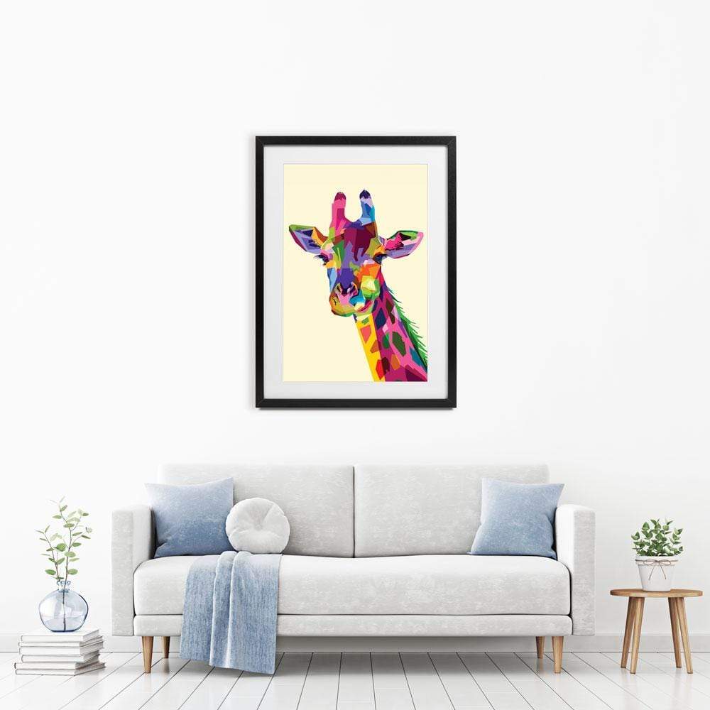 Colourful Giraffe Framed Art Print wall art product Sultan Receh / Shutterstock