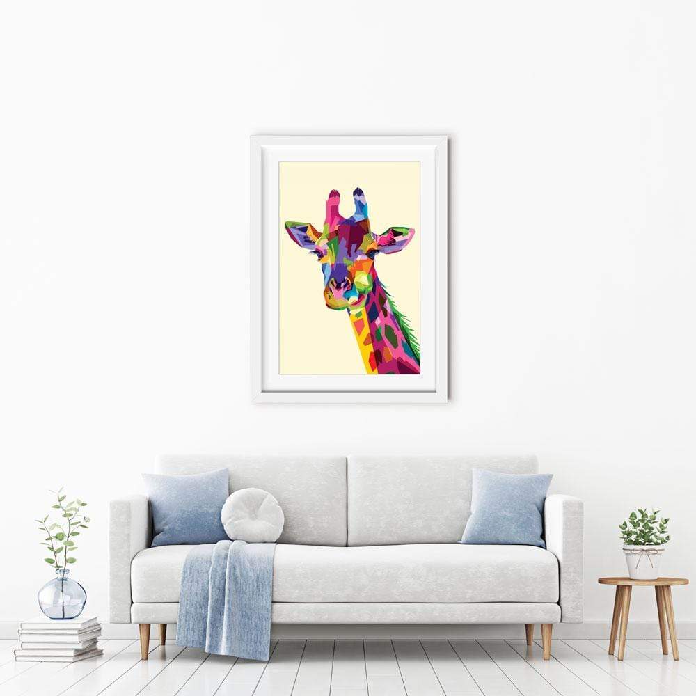 Colourful Giraffe Framed Art Print wall art product Sultan Receh / Shutterstock