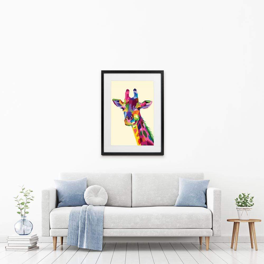 Colourful Giraffe Framed Art Print wall art product Sultan Receh / Shutterstock