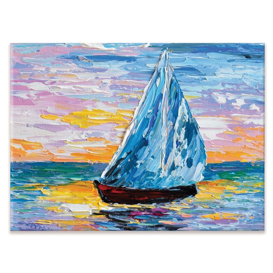 Colourful Sailing Boat Canvas Print wall art product Olga Tkachyk