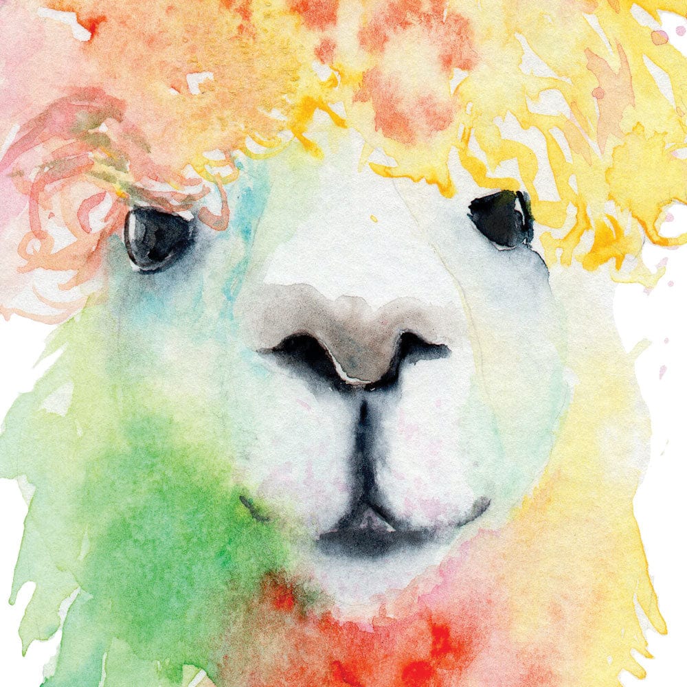Colourful Watercolour Alpaca Framed Art Print wall art product Olga Toshka / Shutterstock