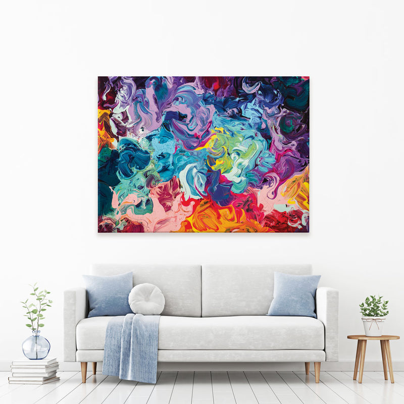 Colourful Abstract Oil Painting Canvas Print