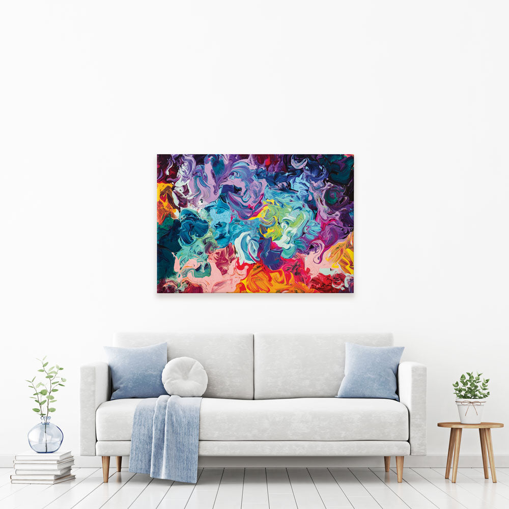 Colourful Abstract Oil Painting Canvas Print