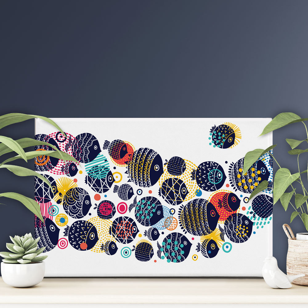 Colourful Swimming Fish Canvas Print