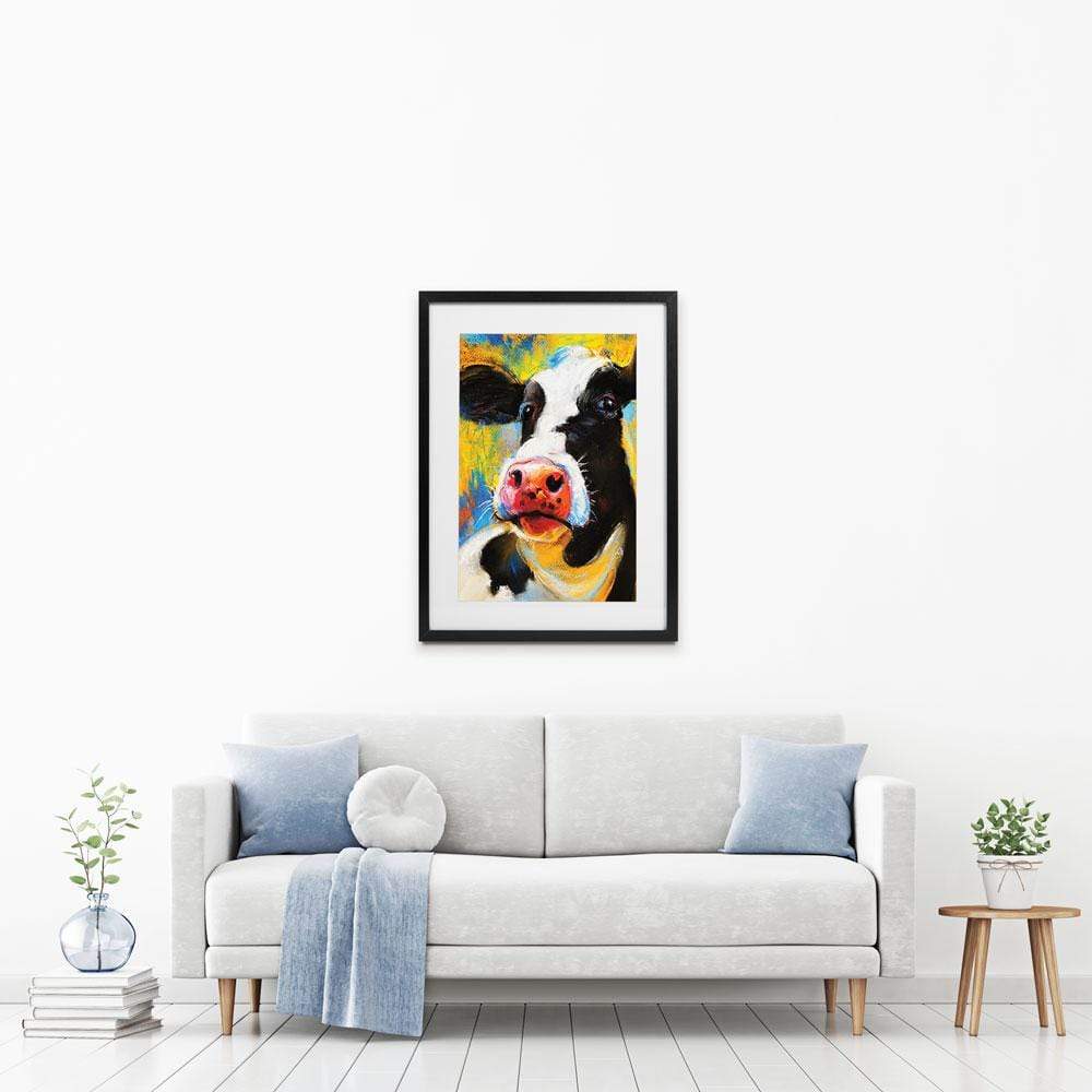 Cute Cow Portrait Framed Art Print wall art product Ivailo Nikolov / Shutterstock