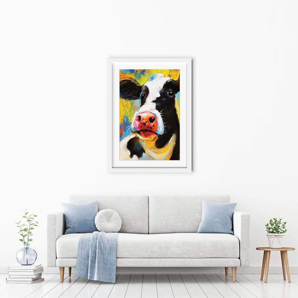 Cute Cow Portrait Framed Art Print wall art product Ivailo Nikolov / Shutterstock
