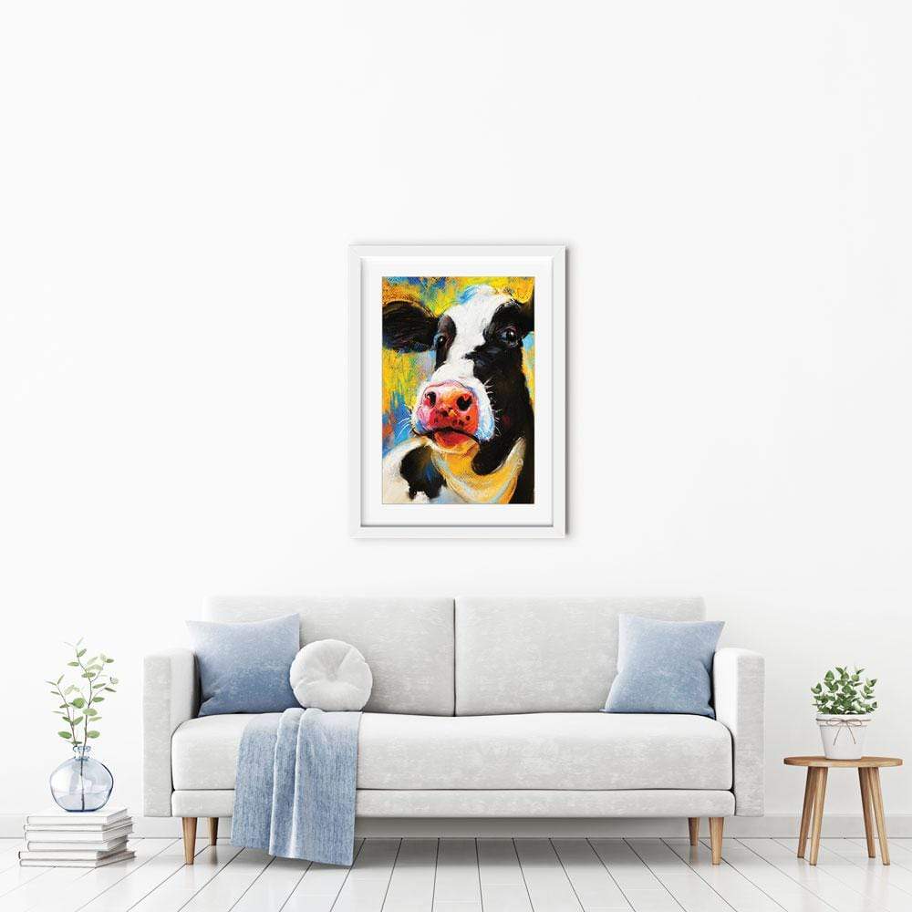 Cute Cow Portrait Framed Art Print wall art product Ivailo Nikolov / Shutterstock