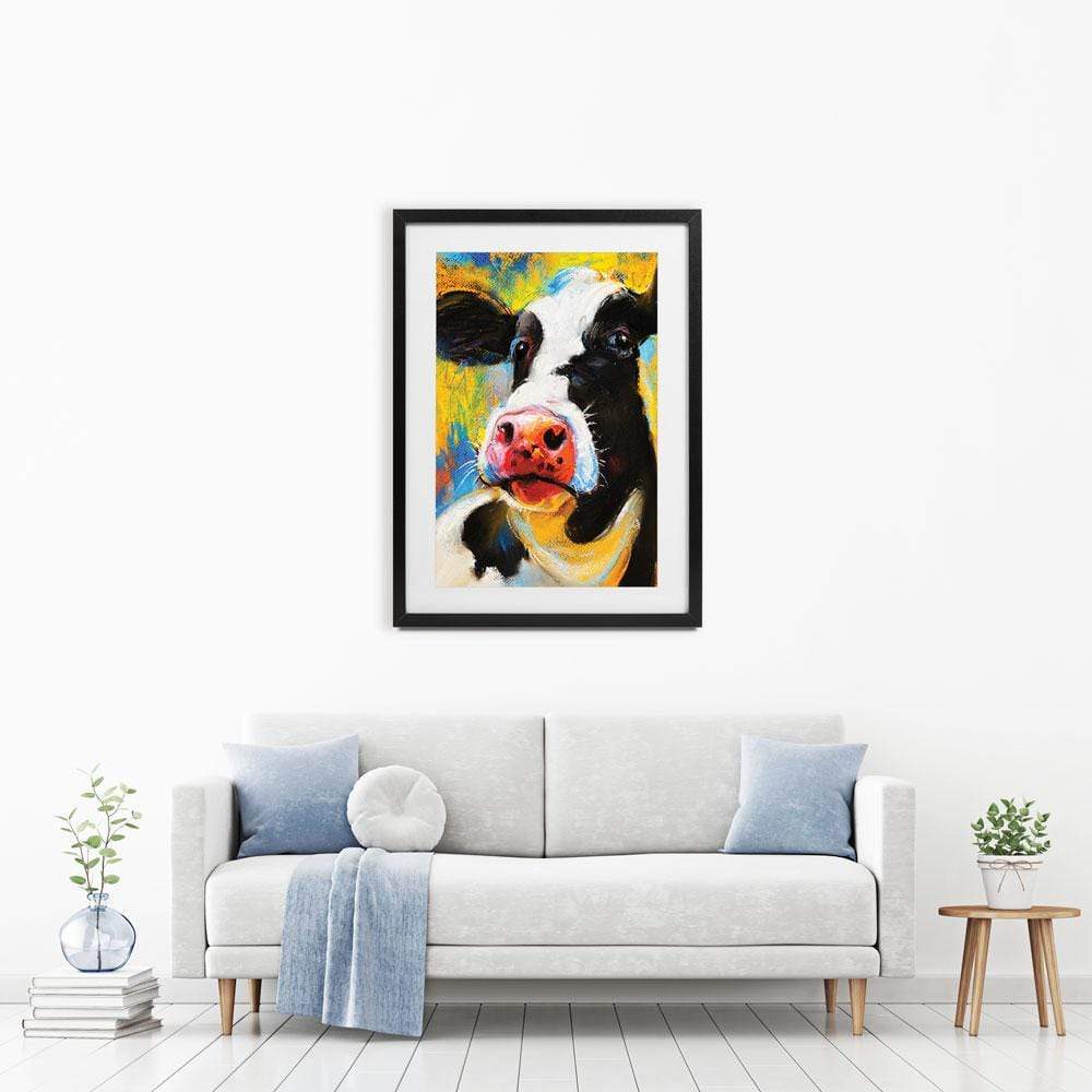 Cute Cow Portrait Framed Art Print wall art product Ivailo Nikolov / Shutterstock