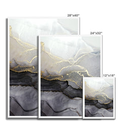 Charcoal Marble Abstract Framed Print