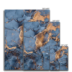 Blue And Bronze Marble Canvas Print
