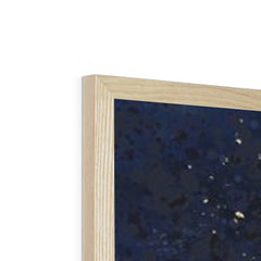 Navy Hearts Splatter Framed Print