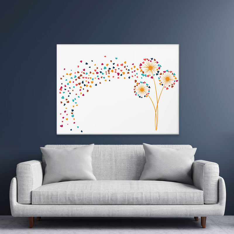 Dandelion Hearts Canvas Print
