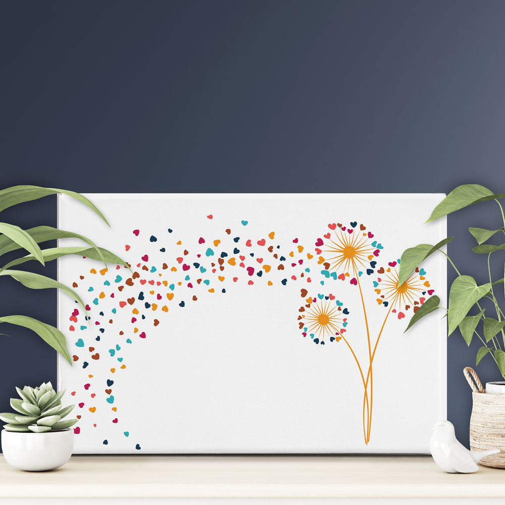 Dandelion Hearts Canvas Print
