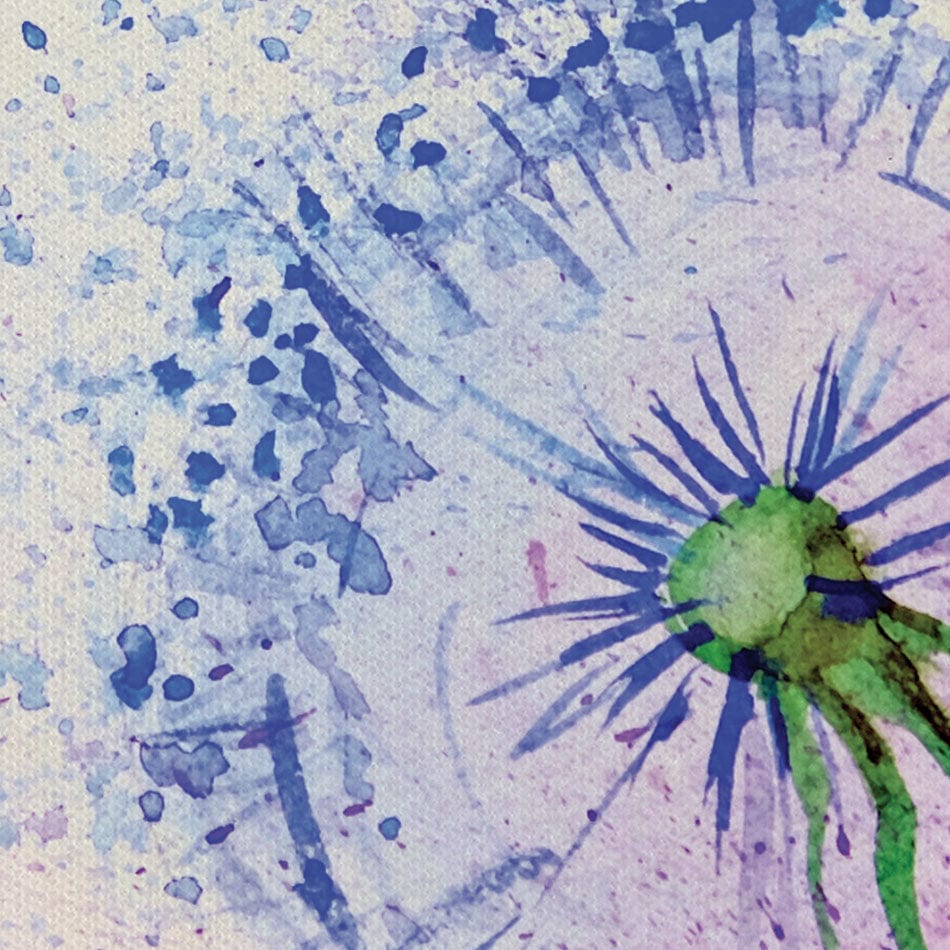 Dandelions In Blue And Purple Canvas Print wall art product Valenty / Shutterstock