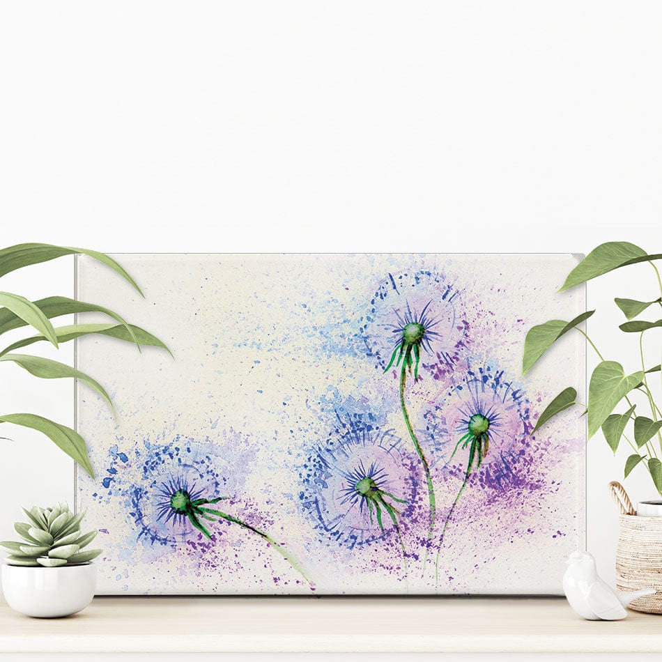 Dandelions In Blue And Purple Canvas Print wall art product Valenty / Shutterstock