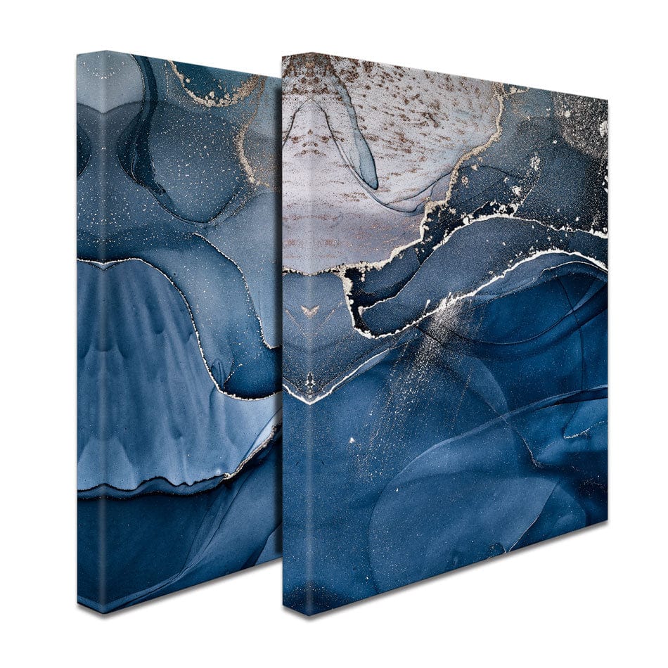 Dark Blue Marble Duo Canvas Print wall art product djero.adlibeshe yahoo.com / Shutterstock