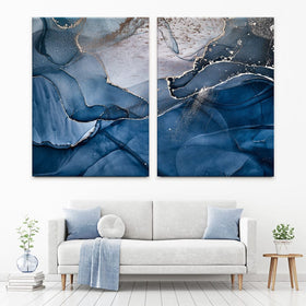 Dark Blue Marble Duo Canvas Print wall art product djero.adlibeshe yahoo.com / Shutterstock