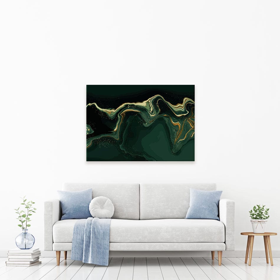 Dark Marbled Emerald Canvas Print wall art product Net Vector / Shutterstock