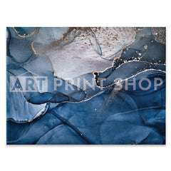 Dark Blue Marble Canvas Print