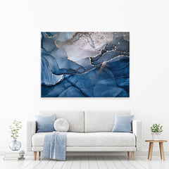 Dark Blue Marble Canvas Print