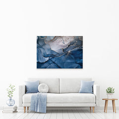 Dark Blue Marble Canvas Print