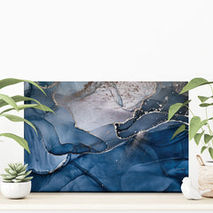 Dark Blue Marble Canvas Print