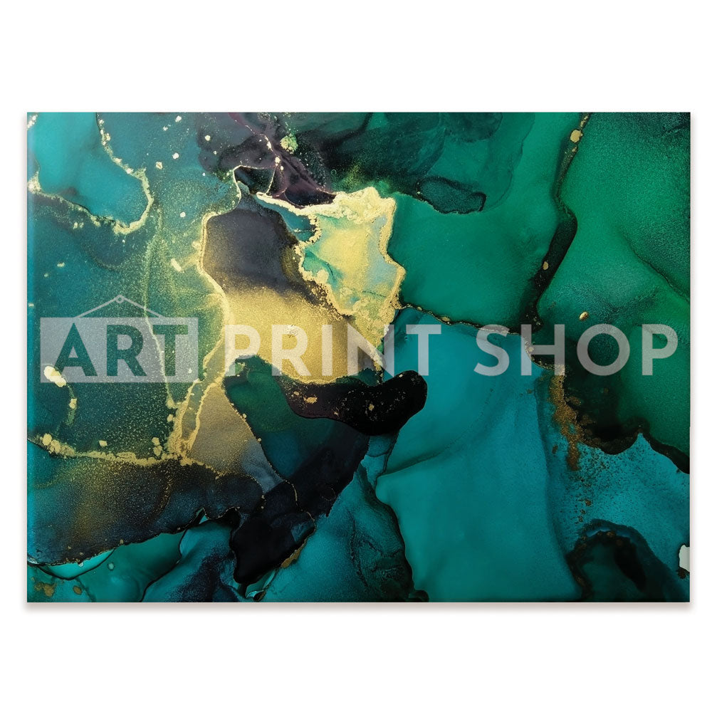 Dark Green Marble Canvas Print
