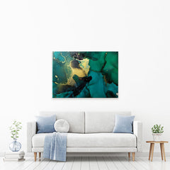 Dark Green Marble Canvas Print