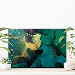 Dark Green Marble Canvas Print