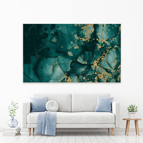 Deep Green Marble Canvas Print wall art product Seamless Watercolor / Shutterstock
