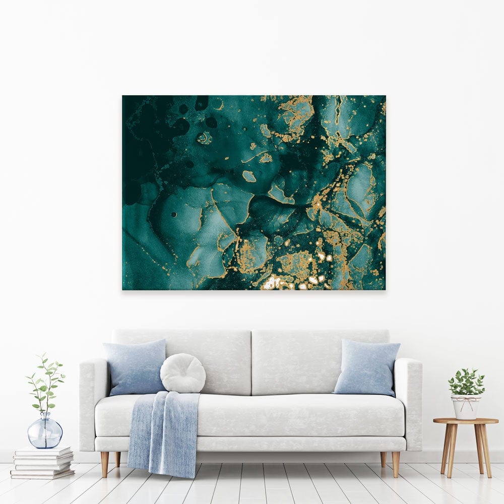 Deep Green Marble Canvas Print wall art product Seamless Watercolor / Shutterstock