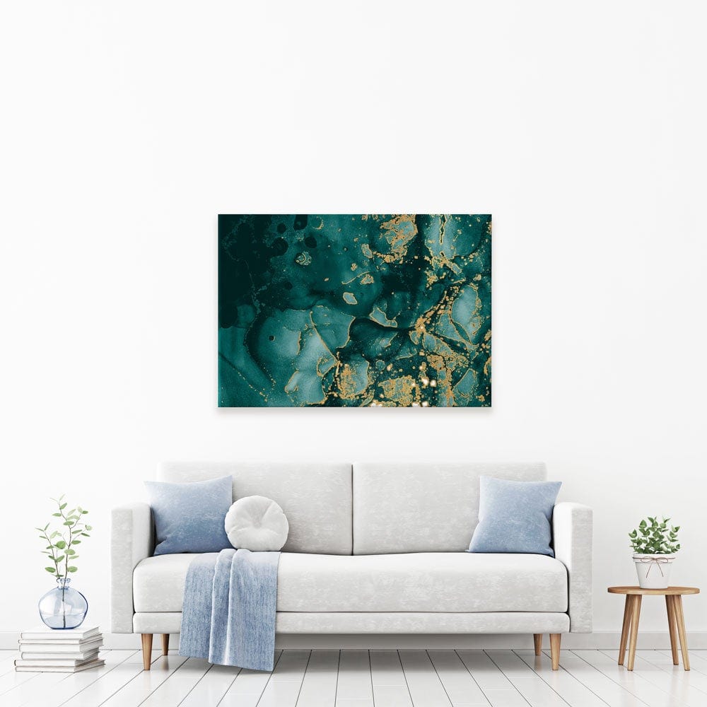 Deep Green Marble Canvas Print wall art product Seamless Watercolor / Shutterstock