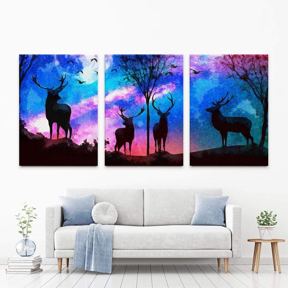 Deer In The Forest Trio Canvas Print wall art product Mohammadreza Zeidabadi / Shutterstock