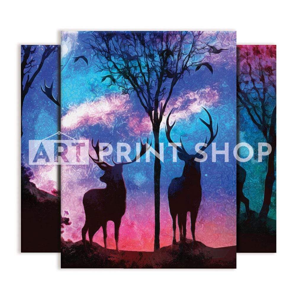 Deer In The Forest Trio Canvas Print wall art product Mohammadreza Zeidabadi / Shutterstock