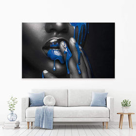 Dripping Blue Canvas Print wall art product H Cleary / Independent