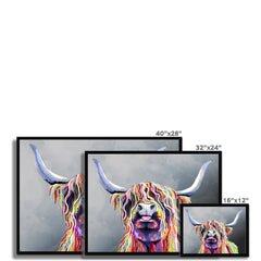 Colourful Highland Coo Framed Print