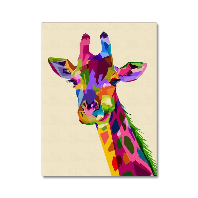 Colourful Giraffe Portrait Canvas Print