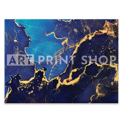 Electric Blue Marble Canvas Print
