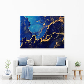 Electric Blue Marble Canvas Print