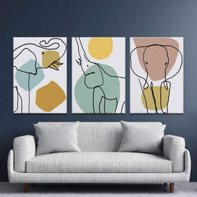 Elephant Trio Canvas Print wall art product Nitiwa / Shutterstock